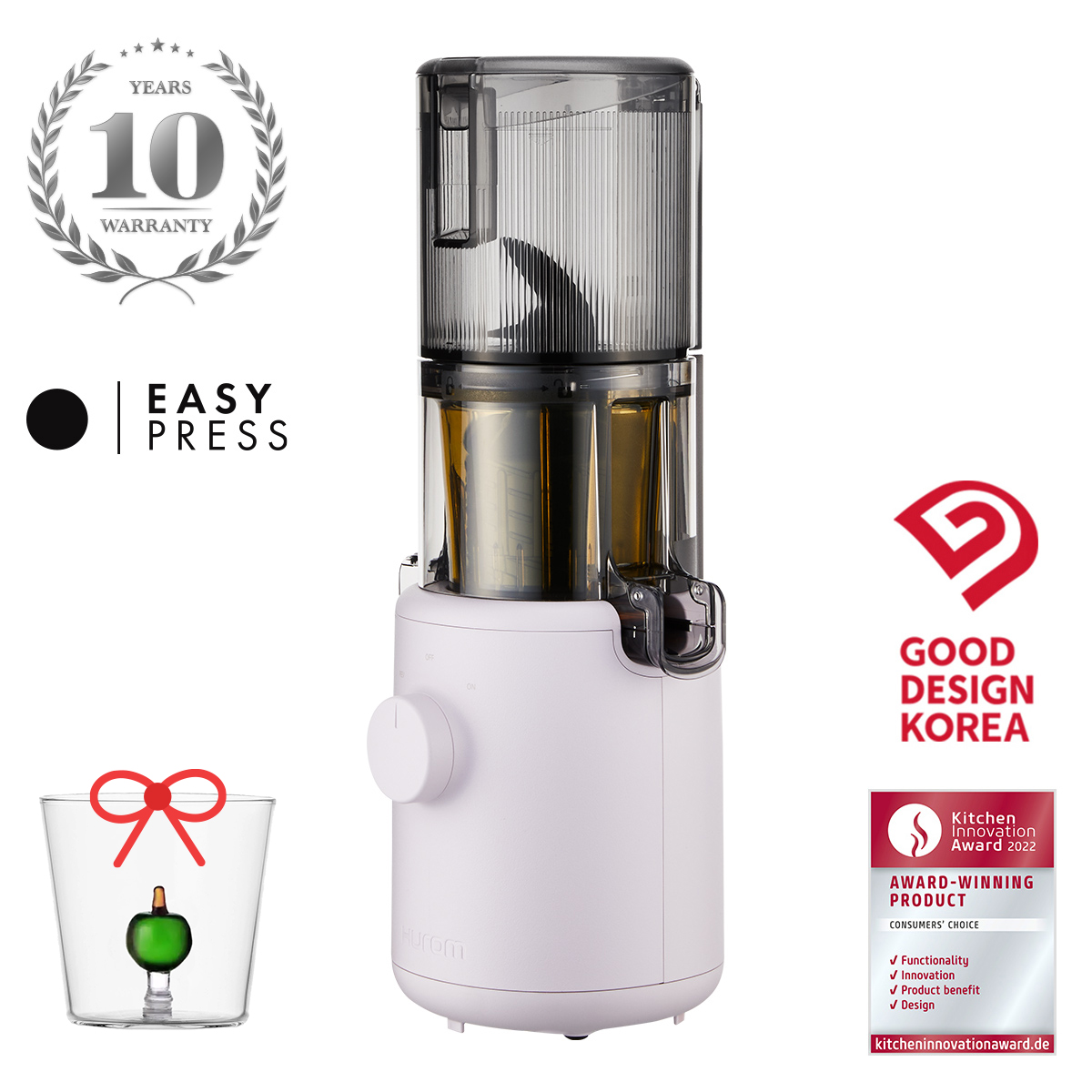 HUROM Slow Juicer H310A（ピンク） ヒューロム コールドプレスジューサー H310A シリーズ– HUROM